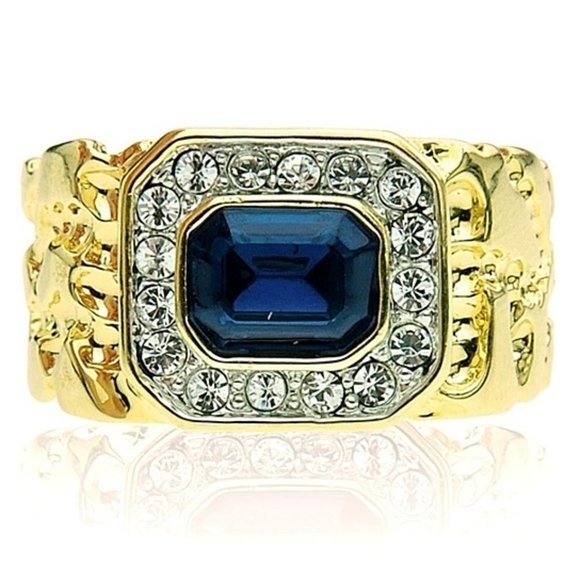 Men's Ring Blue Montana Swarovski Elements Ring - Picture 2 of 4